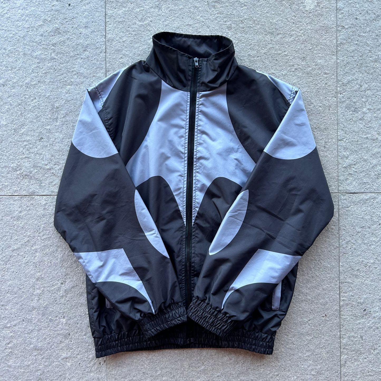 Black Two Toned Windbreaker Jacket