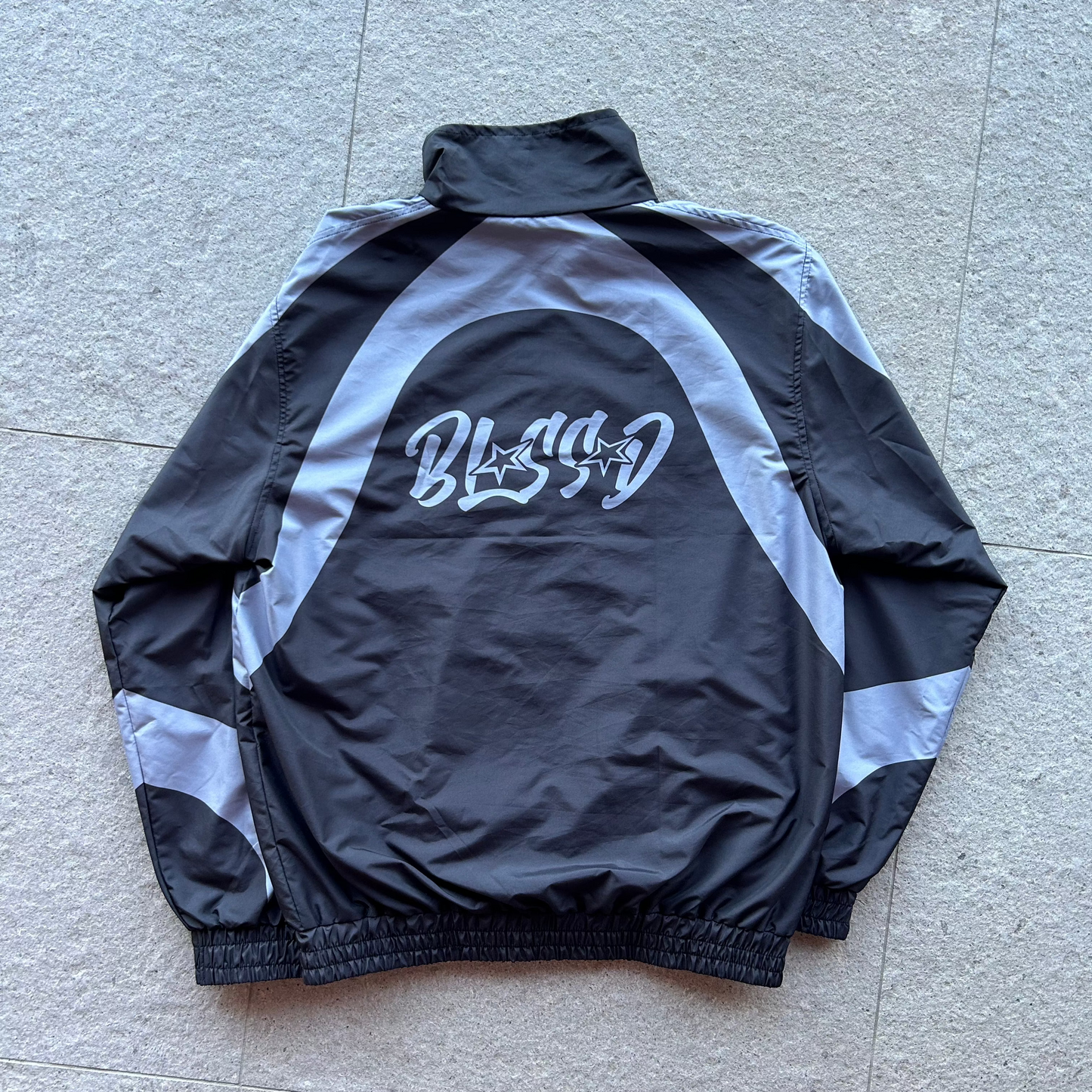 Black Two Toned Windbreaker Jacket