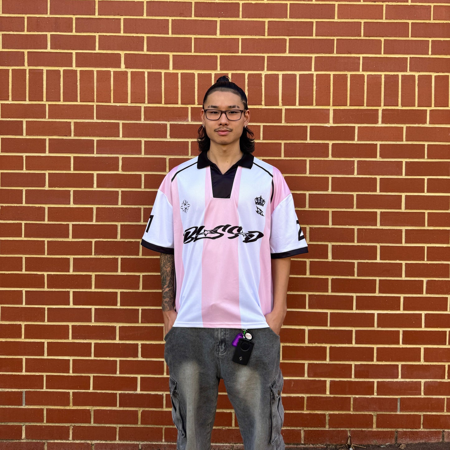 Blessed Striped Football Jersey