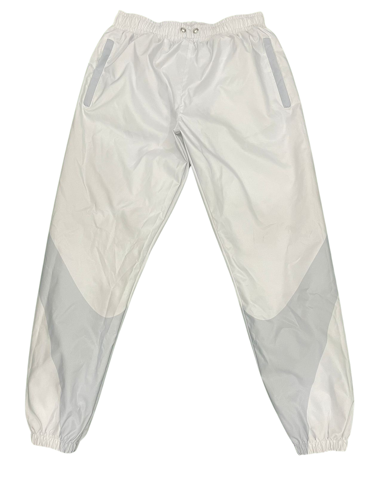 White Two Toned Windbreaker Pant